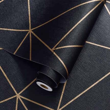 gold & black stripe peel and stick wallpaper