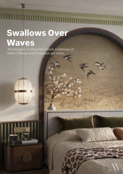 swallows over waves